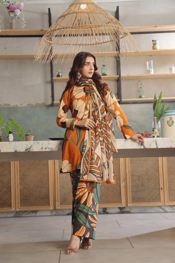 Whisper Winds By Feathers Unstitched 3 Piece Lawn Collection'2025-TORGIN-FT495