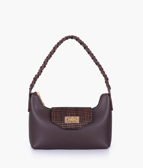 RTW Creation - Dark brown purse with braided strap