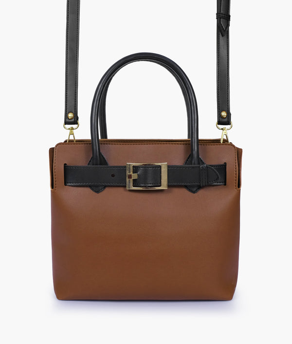 RTW Creation - Brown handbag with front buckle