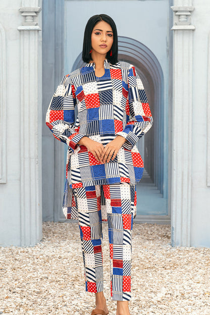 Printed Prime Cotton Tunic Top Suit TG-002