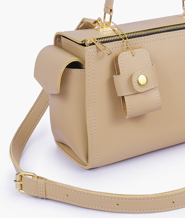 RTW Creation - Off-white bowling bag with top-handle