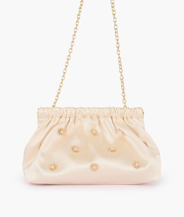 RTW Creation - Pearl snap closure clutch with chain handle
