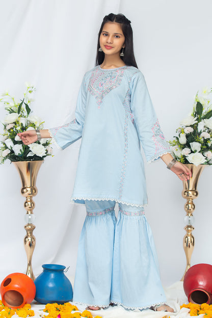 2PCS Jacquard Suit Shirt & Cotton Trouser SKU: EMB-044