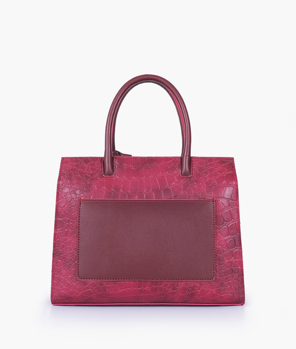 RTW Creation - Burgundy crocodile vintage handbag