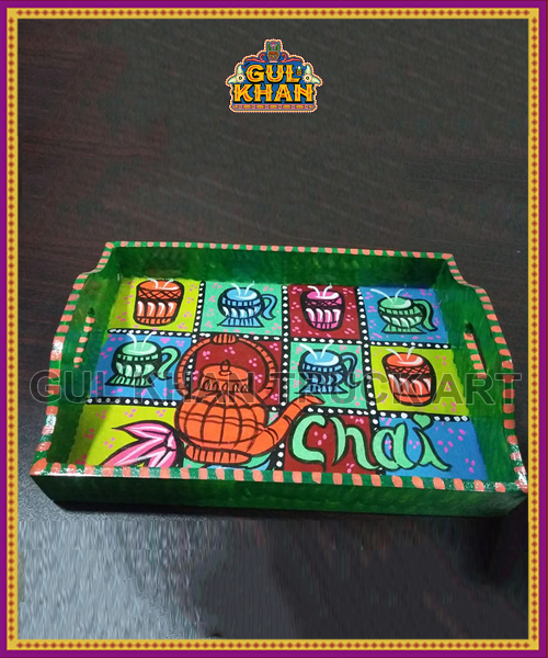 Tray  (Wooden Hand Painted) Design 8006