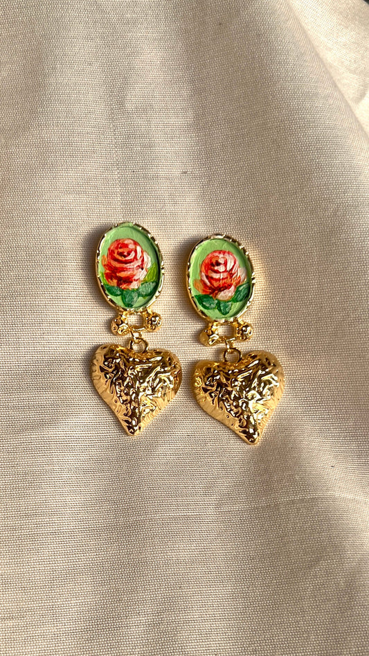 Roselle (Hand Painted Earrings)