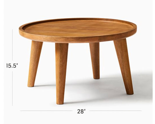 Wooden Round 4 Legs Detachable Table