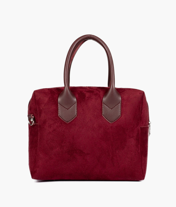 RTW Creation - Burgundy suede mini bowling bag
