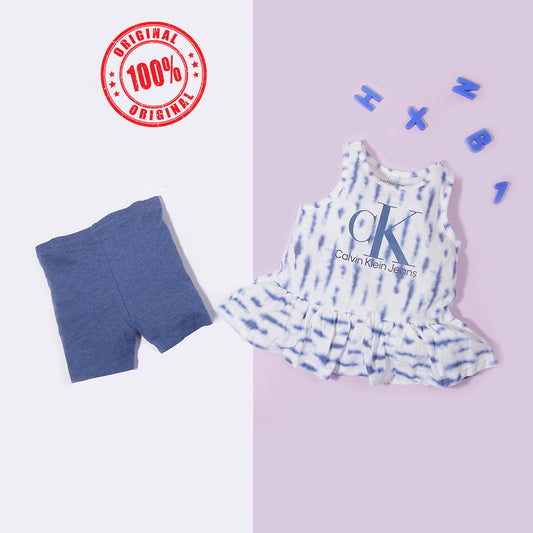 C-k Baby girl 2 Piece Set White/Blue