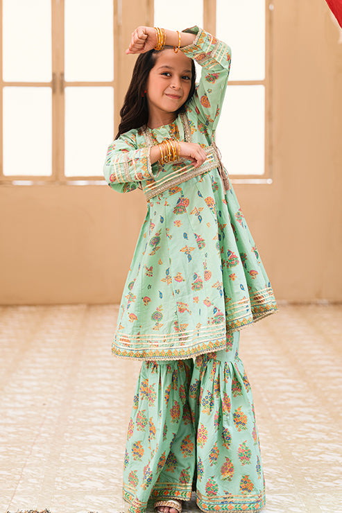 Mint Green Table Print Festive 2 Piece Suit SKU: MGF-011