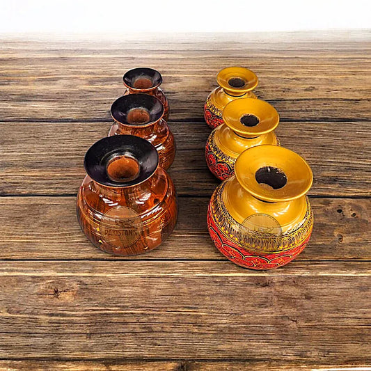 Wooden Brass Material &amp; Naqshi ghara set of three for decoration