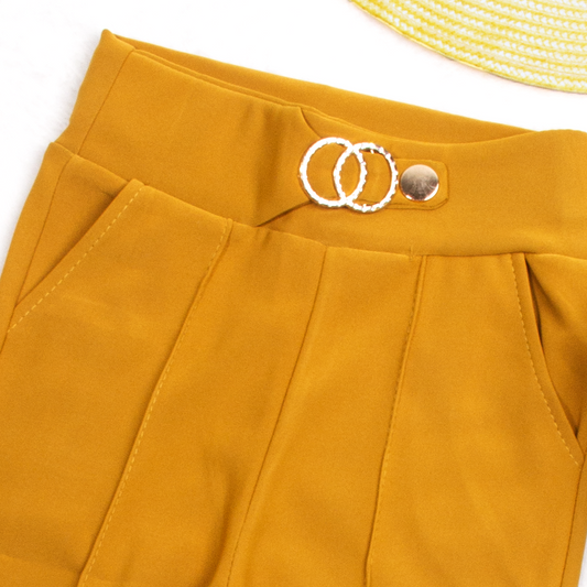 Girl Mustard Fancy Clip Bell Bottom