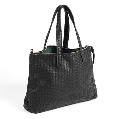Handmade Woven Original Leather Bag With Zipper