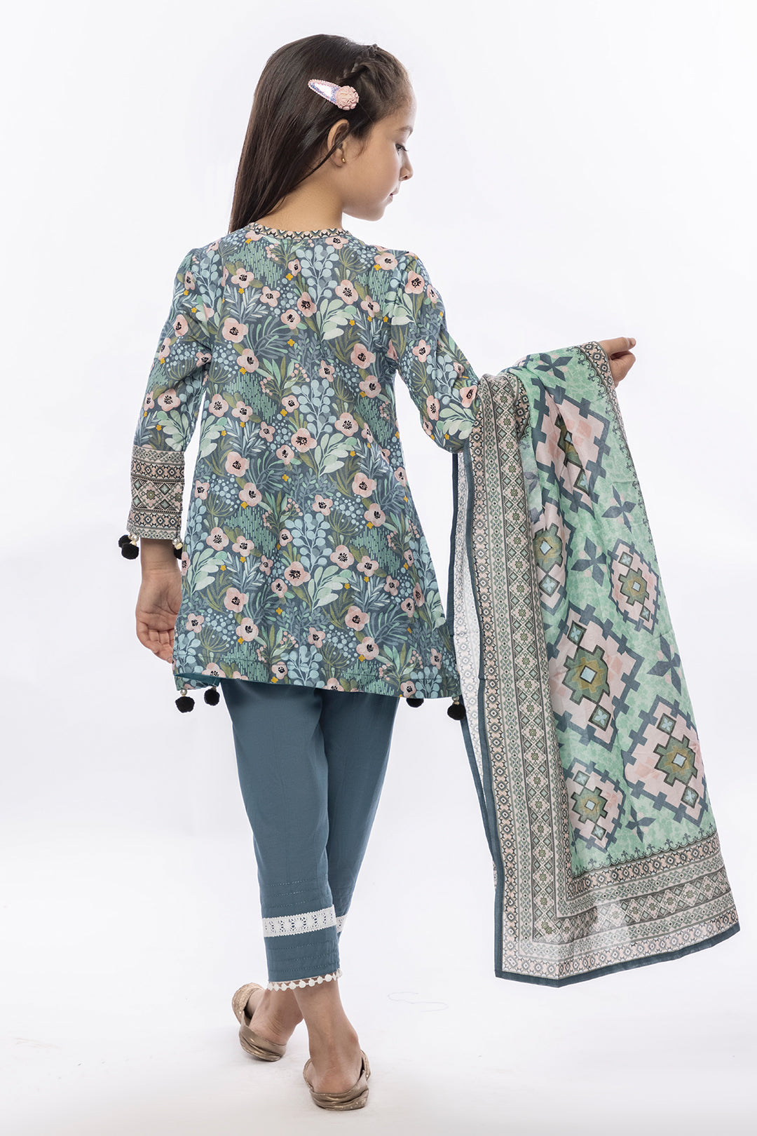3PCS Digital Printed Lawn Shirt, Dupatta & Cotton Trouser SKU: SFRK-008