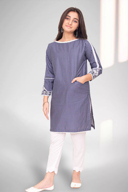 1 pc Printed Tunic Shirt With Embroidery FRK-056