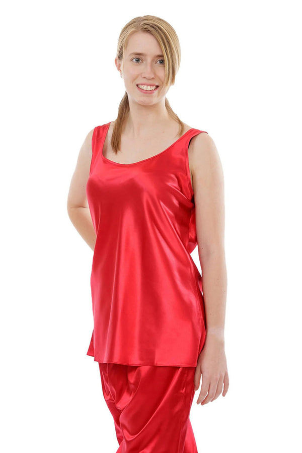 Women's Pajama Set / Pajamas / Pyjamas / PJs, Satin, Cami Top, Solid Colors-VL-SND01-BG