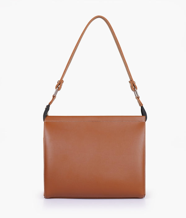 RTW Creation - Brown suede trio twist handbag