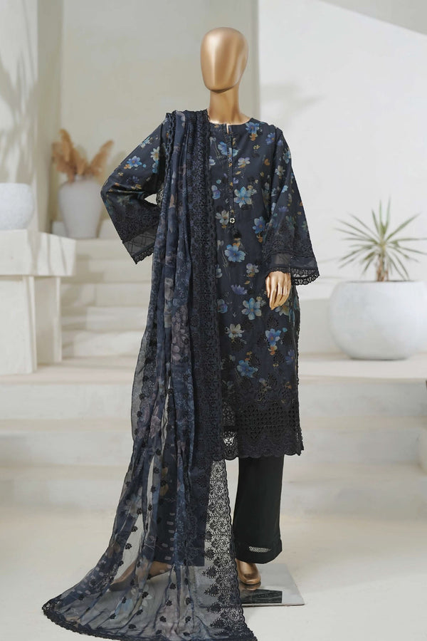 Sada Bahar Stitched 3 Piece Cutwork Chikankari Collection'2025-CKP-02-Black