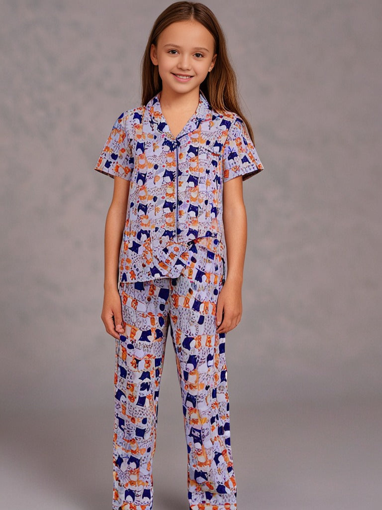Kids klub cozy sleepwear breathable & light weight pajama set-animal-3