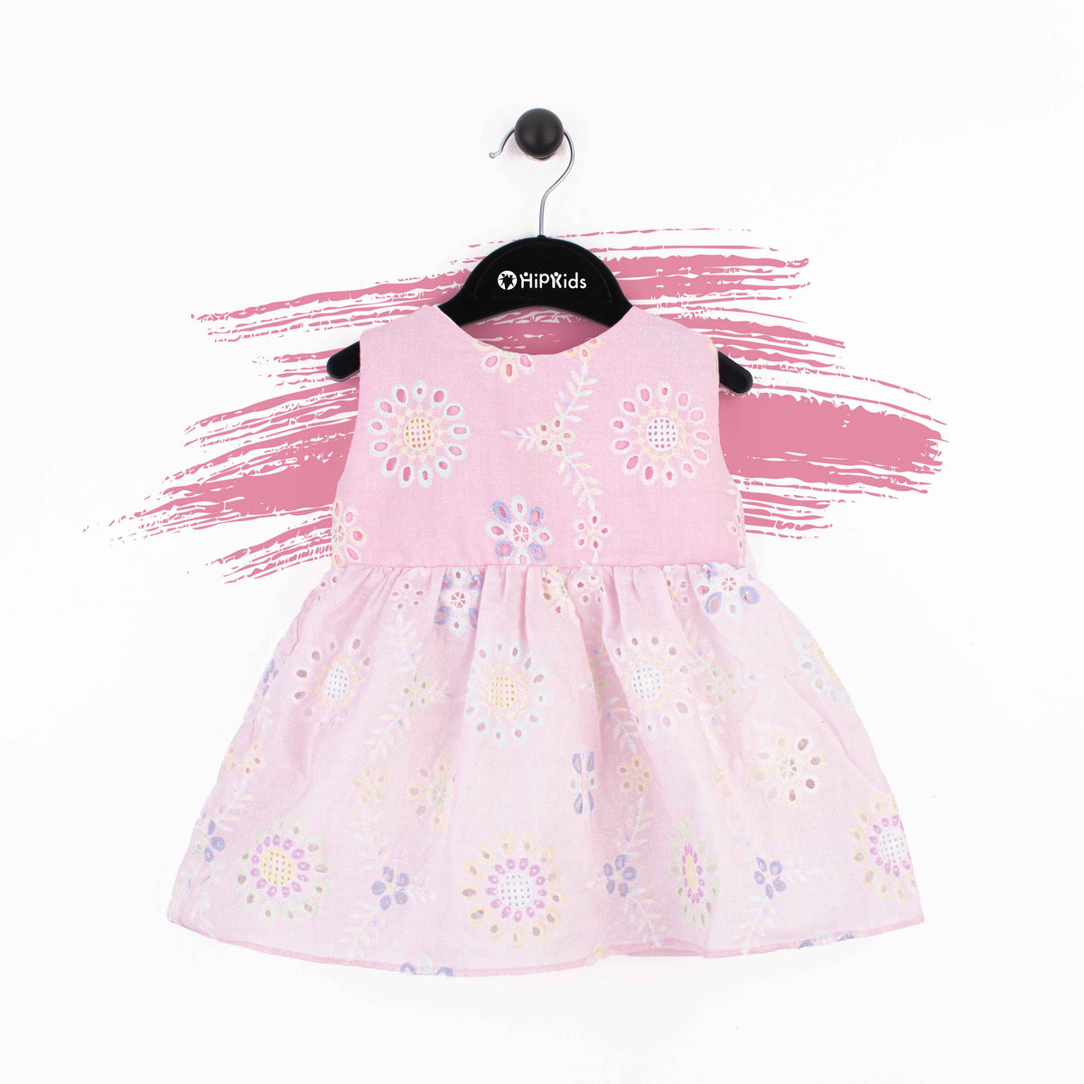 Baby Girl Light Pink Chicken Fancy Cotton Frock
