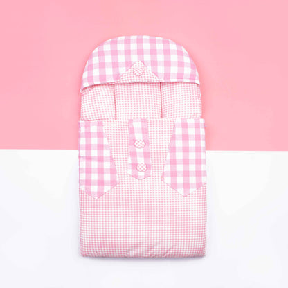 Baby Girl Carry nest Pink Checked Print
