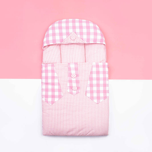 Baby Girl Carry nest Pink Checked Print