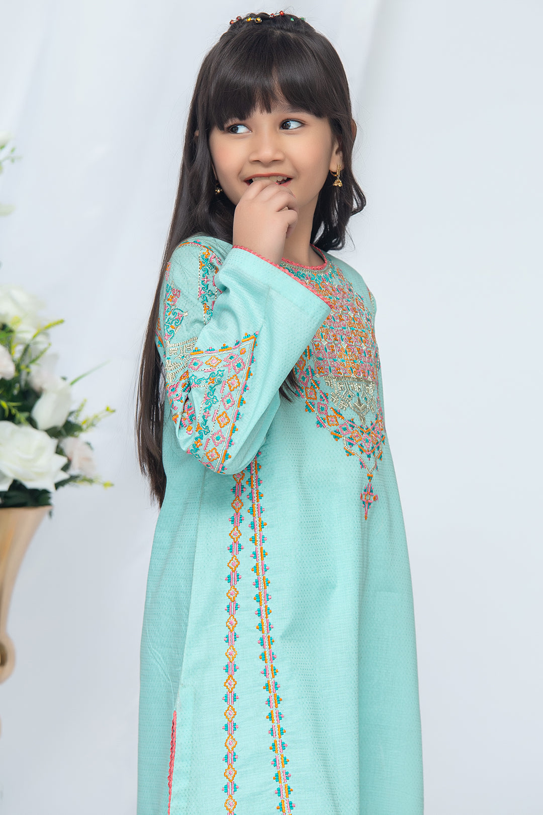 2PCS Jacquard Suit Shirt & Cotton Trouser SKU: EMB-048