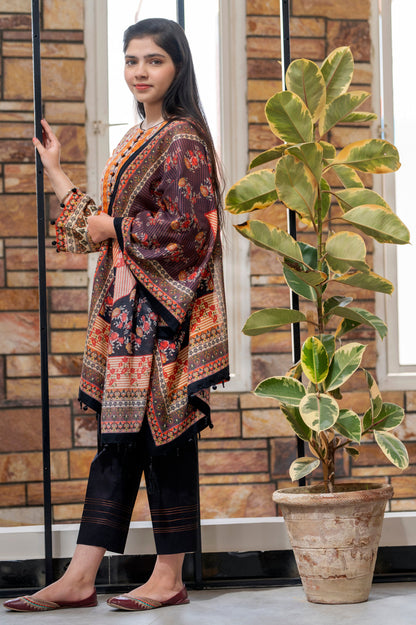 Girls Digital Printed Khaddar 3 Piece SKU: KHW-0009