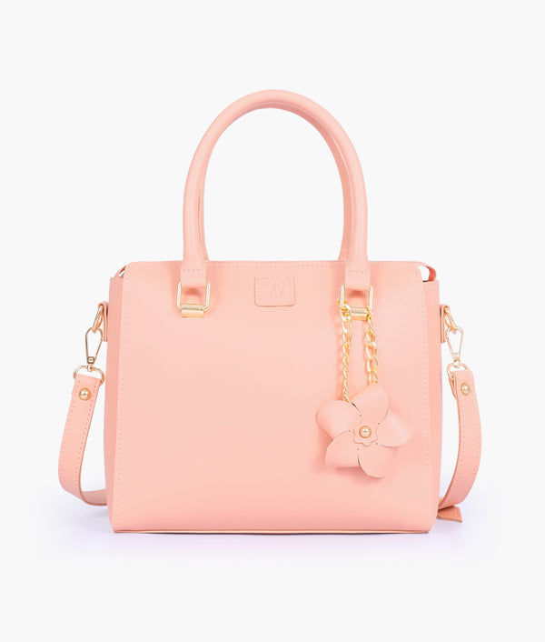 RTW Creation - Peach handbag with flower charm