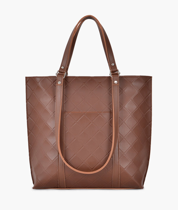 RTW Creation - Brown quilted tote bag