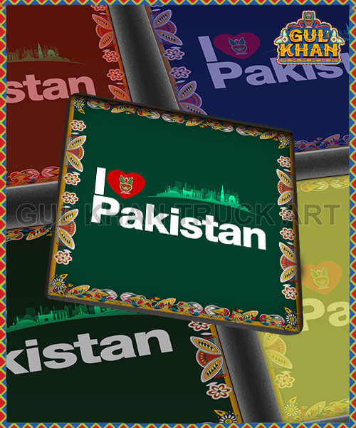 I Love Pakistan Printed Coaster Design