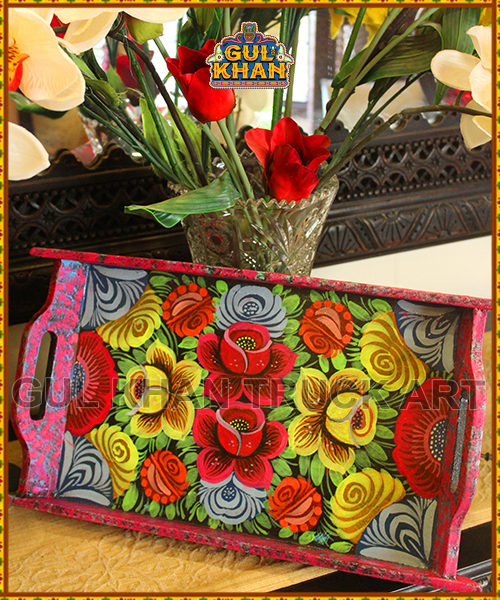Tray  (Wooden Hand Painted) Design 0026