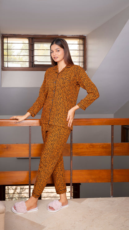 Orange Tiger PJ Set