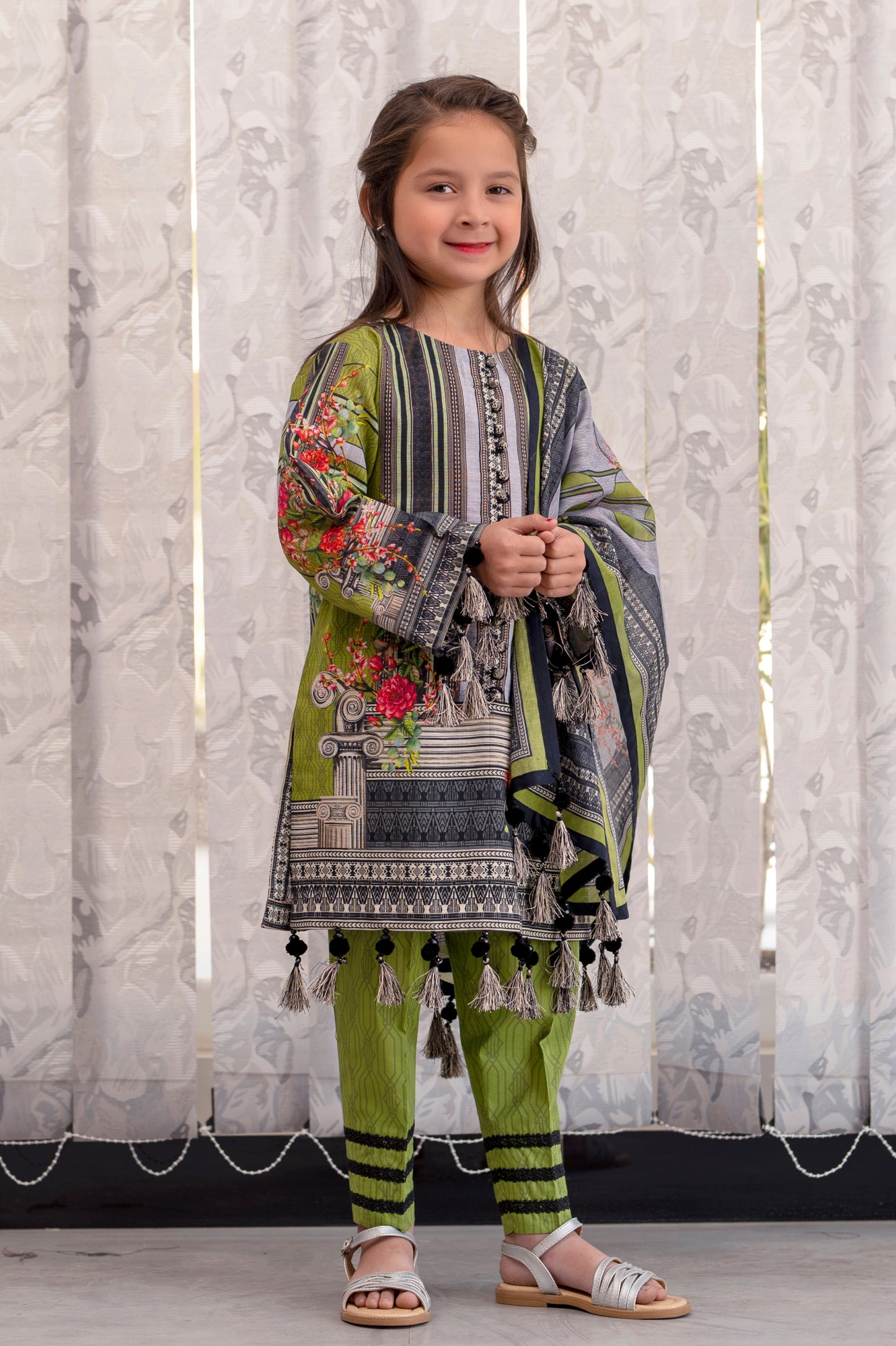 Girls Digital Printed Khaddar 3 Piece KHW-0044