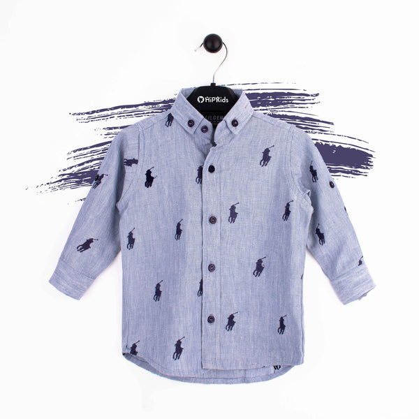Baby Boy blue Polo Embroidered Logo Shirt