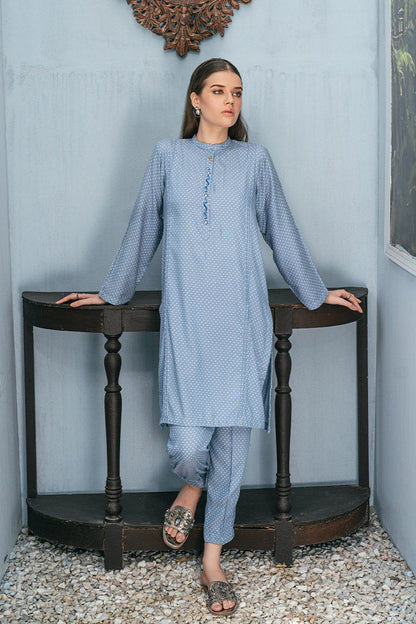2 pc Embroidered Printed Kurta Suit WEMB-006