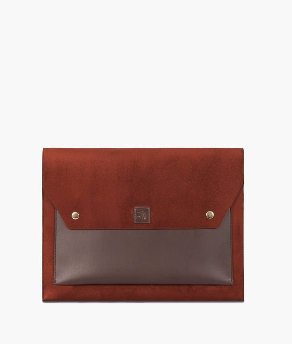 RTW Creation - Dark brown suede laptop sleeve 17"