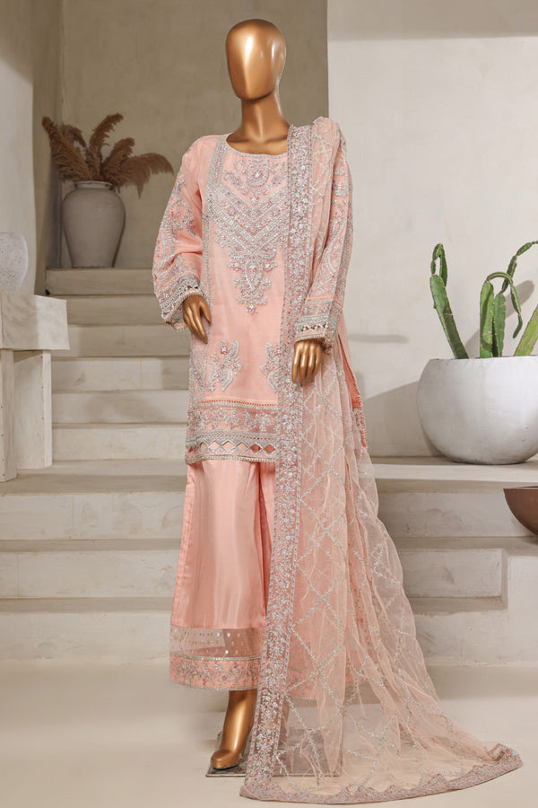 Mahpara by Sada Bahar Stitched 3 Piece Festive Formals Vol-16 Collection'2025-B-30-Peach
