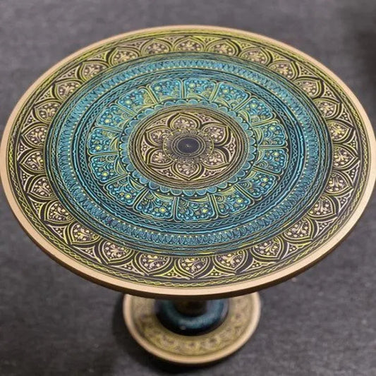 Discover the Artistic Table With Nakshi Art Top  Sky Multi Colour Masterpiece