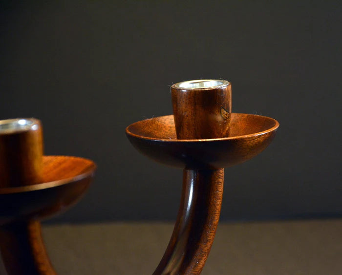 Handmade Antique Wooden Candle Holder