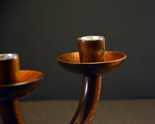 Handmade Antique Wooden Candle Holder