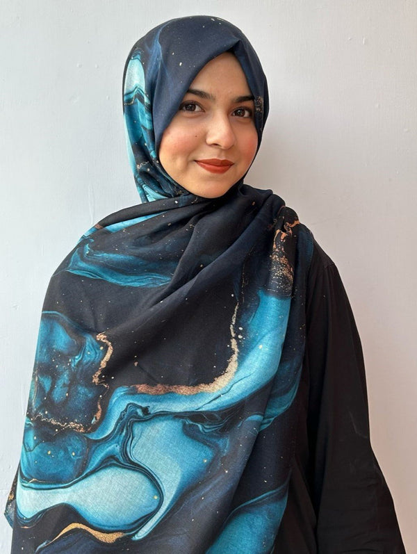 Printed Modal Marbelized Ocean