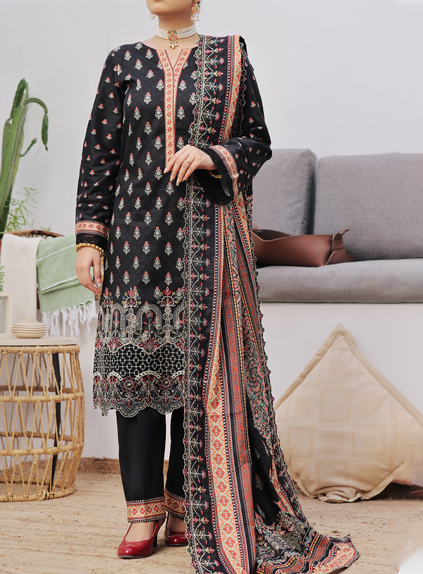 Anmol By VS Textile Embroidered Cottel 3 Piece Unstitched Suit VS24AC D-258