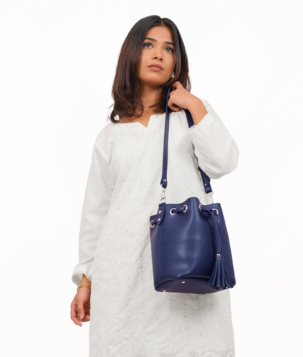 RTW Creation - Blue bucket bag