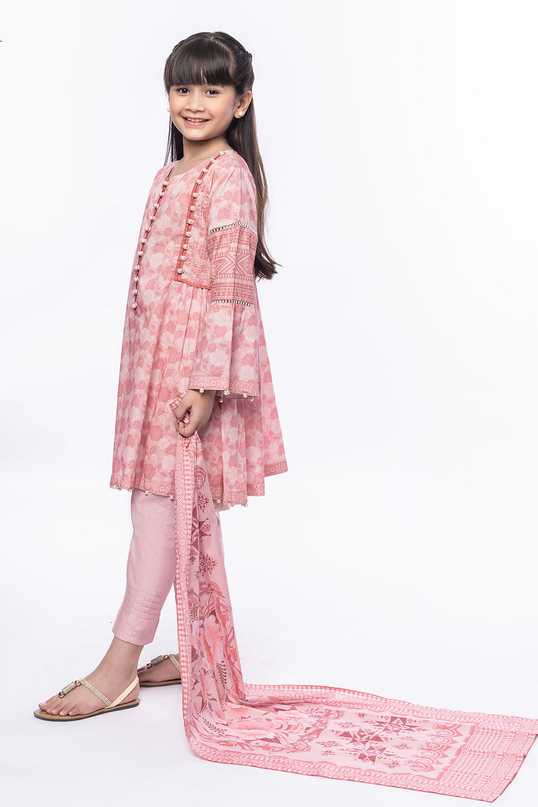 3PCS Digital Printed Lawn Shirt, Dupatta & Cotton Trouser SKU: SFRK-011
