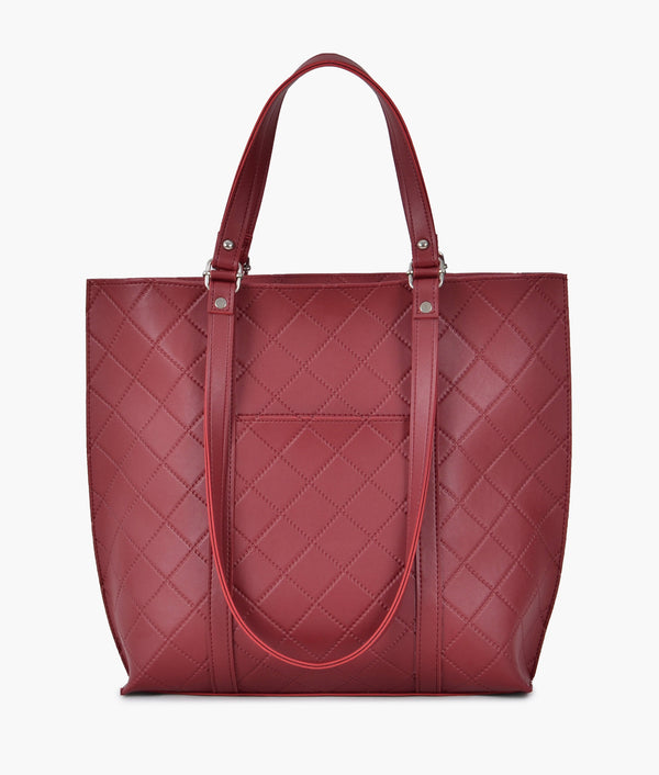 RTW Creation - Maroon quilted tote bag