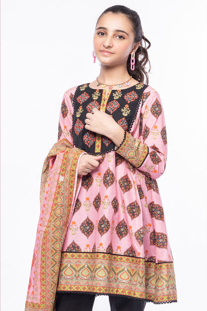 3PCS Digital Printed Lawn Shirt, Dupatta & Cotton Trouser SKU: SFRK-003