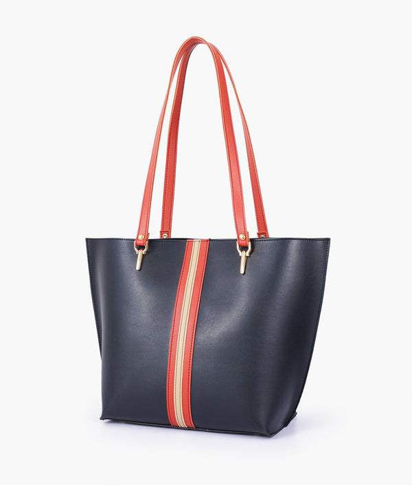 RTW Creation - Black centre-stripe tote bag