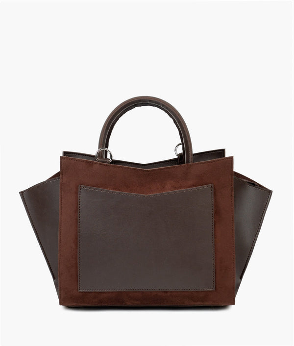 RTW Creation - Dark brown suede top-handle bag