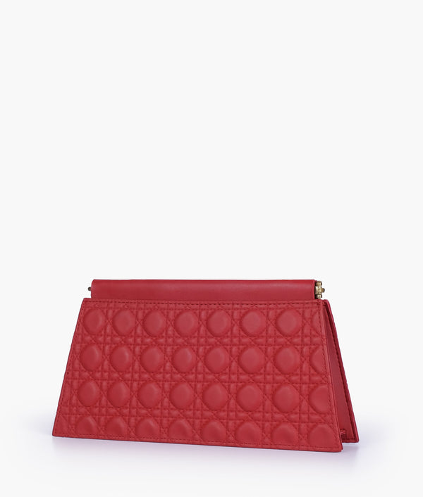 RTW Creation - Maroon quilted evening clutch with snap closure